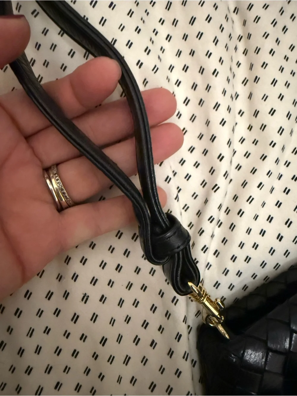 Black Woven Leather 3 Ways Bag with Tassel - Picture 14 of 14